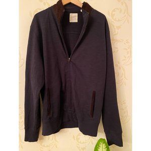 Billy Reid Cotton/Leather Quarter Zip Pull Over Sw